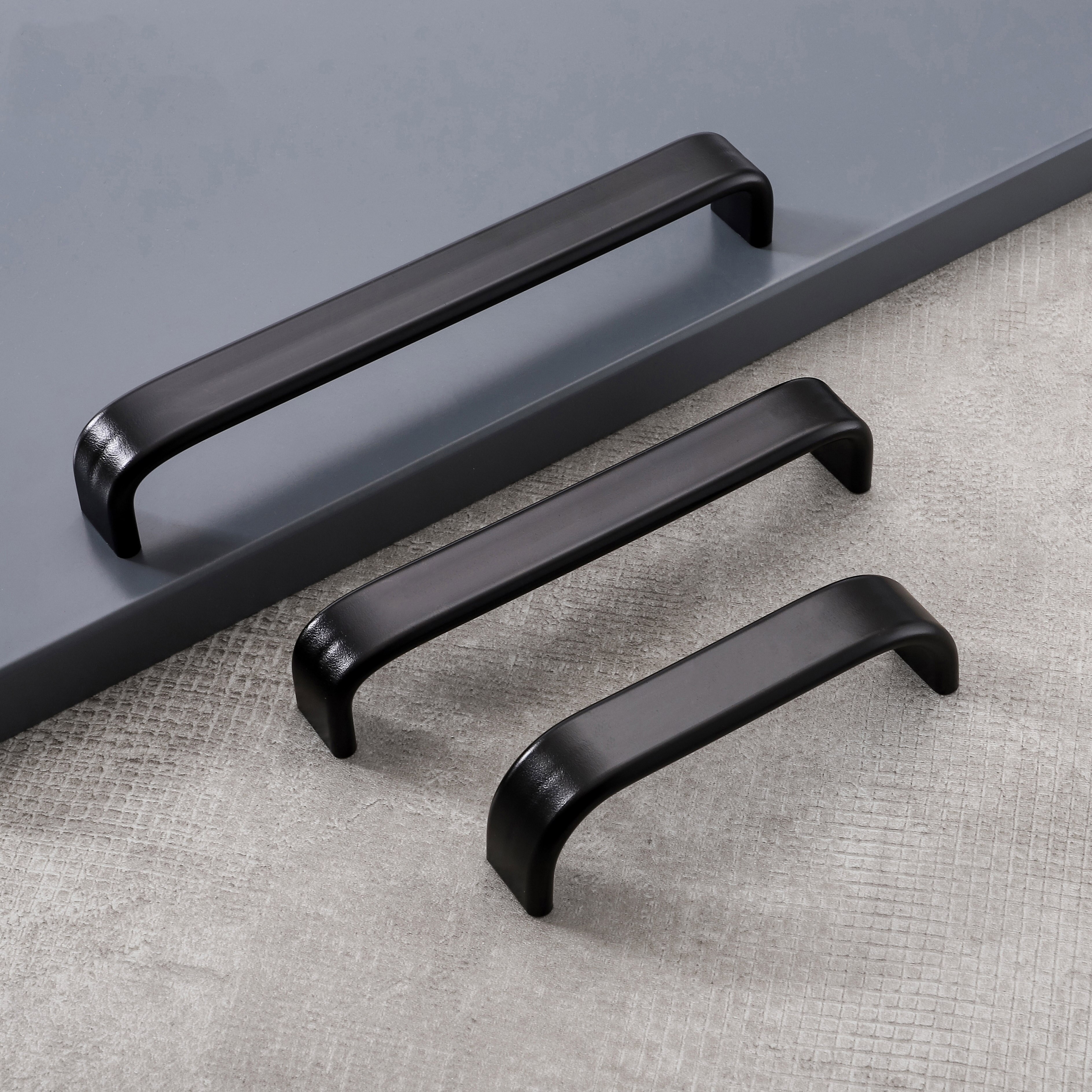 Aluminium Alloy U type Black Cabinet Knobs Kitchen Cabinet Handles Drawer Knobs Pulls Black Furniture Handle Cabinet Hardware