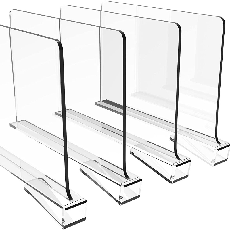 Acrylic Shelf Dividers Shelf divider for Closets with Wooden Shelves Shelf dividers for Closet Organization Closet Shelf Divider: 4CPS