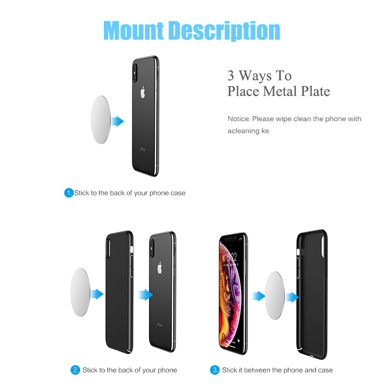 8 pcs/1 pcs/3 M Metalen Plaat Ijzeren Plaat Schijf Sticker Voor Magneet Mobiele Telefoon Houder In auto Stand Mount Voor Magnetische Auto Telefoon Houder