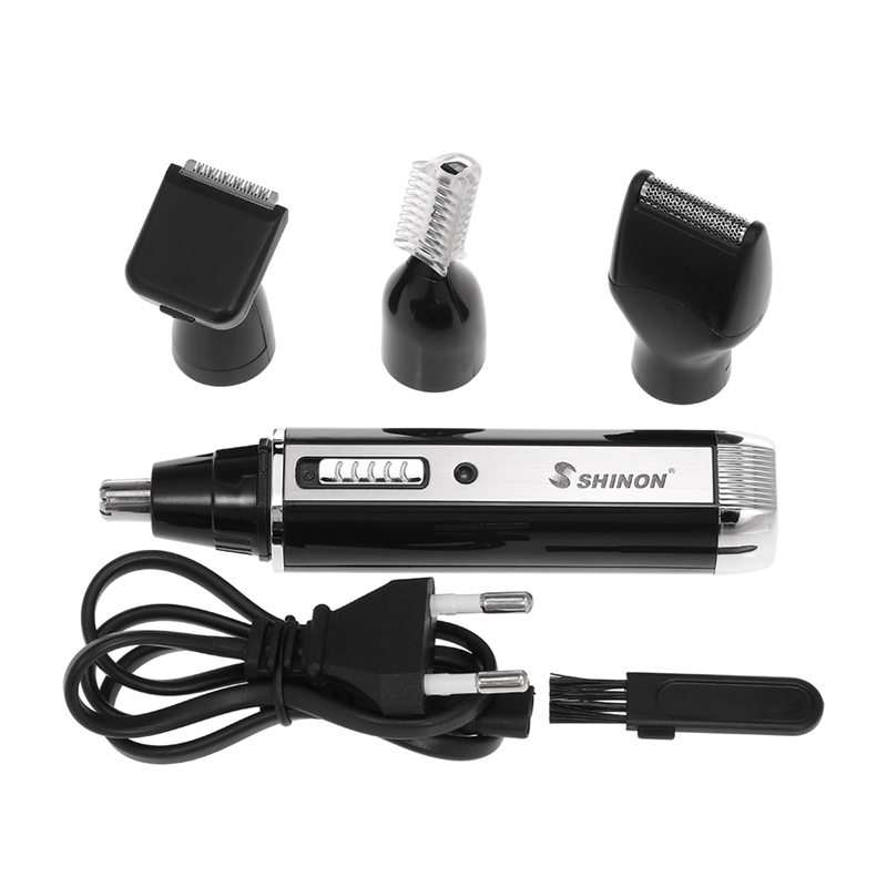 ! Shinon 4 In 1 Neus Haar Baard Wenkbrauw Oplaadbare Elektrische Trimmer Elektrische Neus Trimmer Scheerapparaat Tondeuse Eu Plug