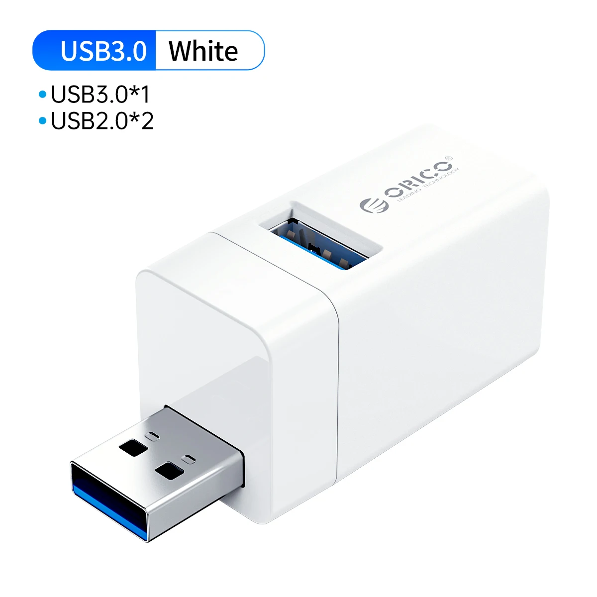 Orico Usb 3.0 Hub Notebook Draadloze Usb Splitter 3-Poort Laptop Extender Pc Computer Usb 2.0 Lading Hub Voor Laptop Accessoires: WHITE