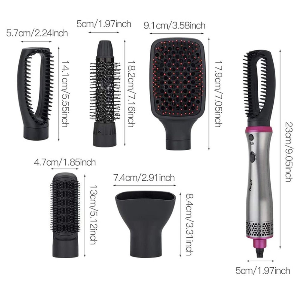 5 in 1 Beauty Salon Home use Hair Blow Dryer Air Brush Styler Negative Ion Hair Straightener Volumizer Hair Curler Hair Care