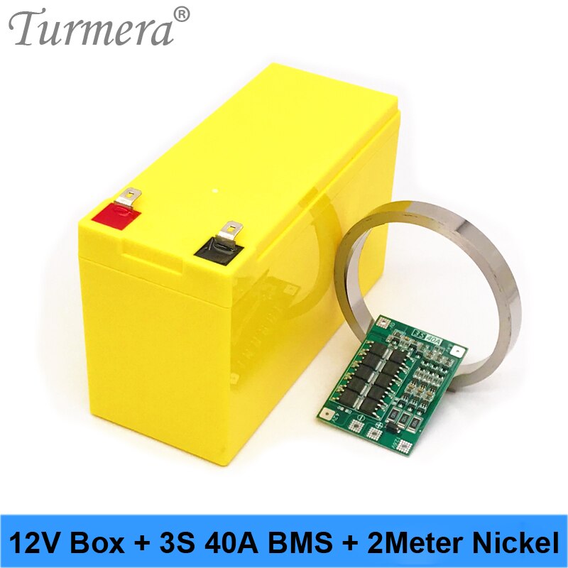 Turmera 12V Batterij Doos Li-Ion Batterij Storage Case 3X7 Beugel Voor 12V 24V Ononderbroken Power supply En E-Bike Batterij Gebruik: Yellow-BMS-Nickel