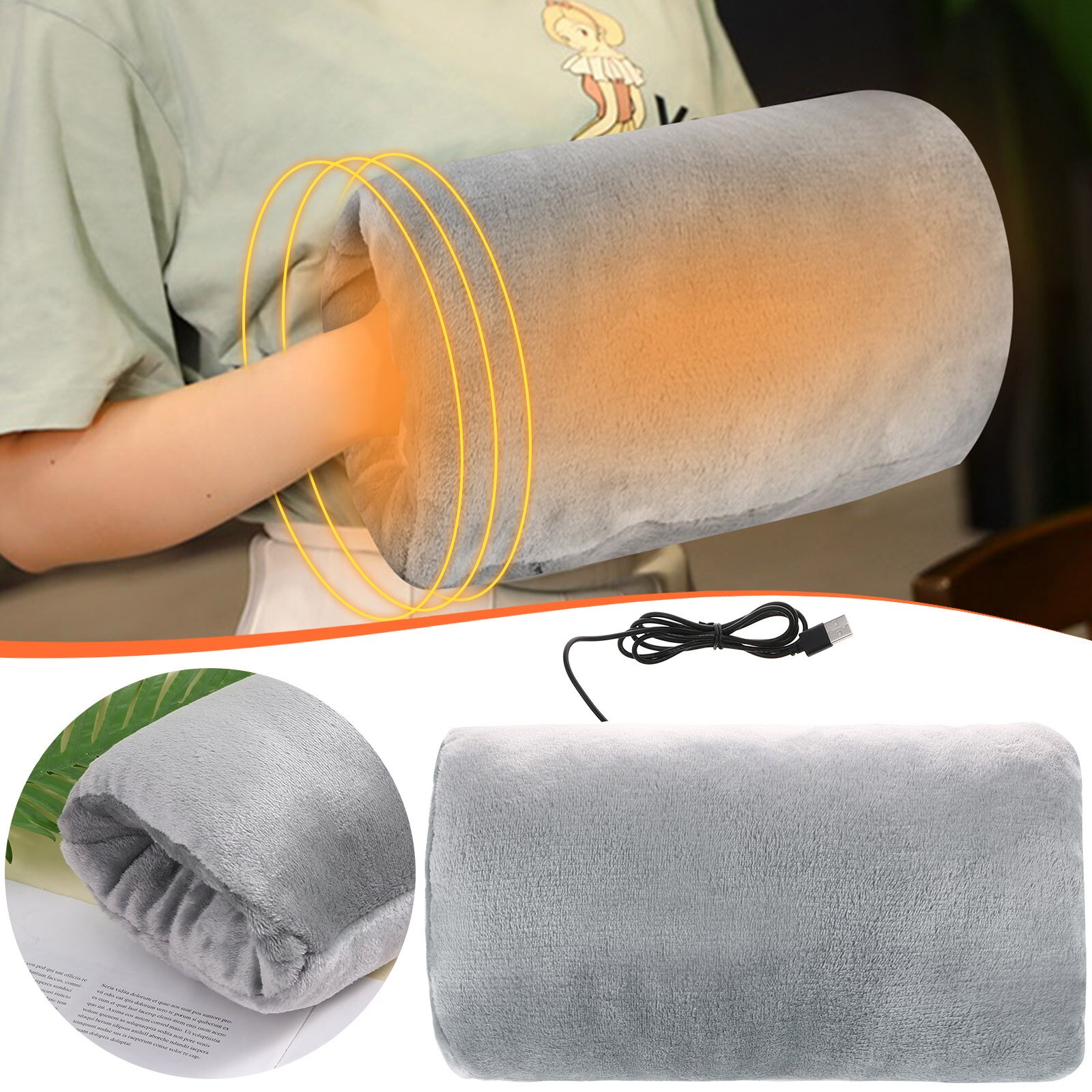 Warm Slippers USB Electric Heating Pad Feet Warm Slippers Winter Hand/Foot Warmer Washable Household Foot Warmer