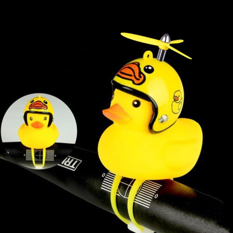 Funy Animal Bicycle Light Cartoon Little Yellow Duck Helmet Head Light Shining Duck Bicycle Bells Handlebar Bicycle Accessories: H