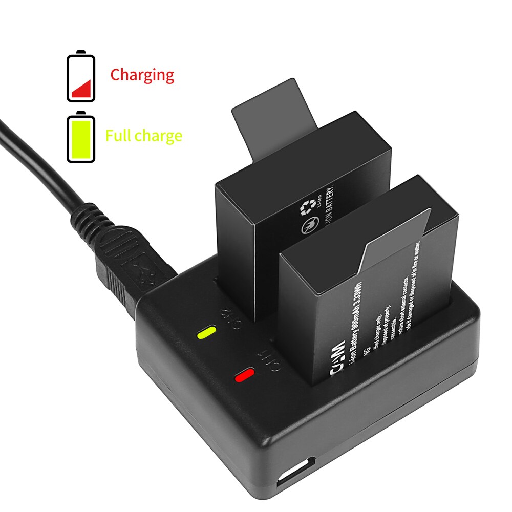 sj8 Accessories Battery Dual Charger USB Cable LED For SJCAM SJ8 sj8Plus SJ8Pro SJ8Air Camera