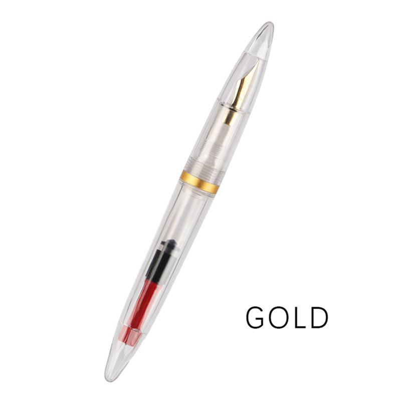 Ink Pen 0.38mm/0.5mm Yong Sheng 3411 Large Ink Capacity Eyedropper Fountain Pen Eye Dropper Filling Pen: gold
