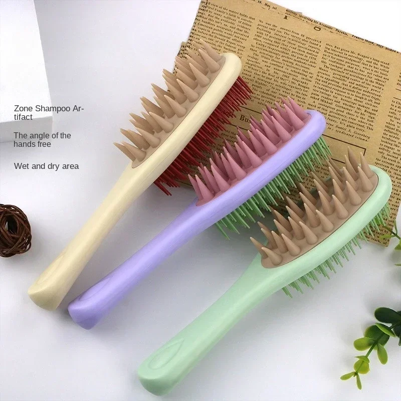 Silikon Shampoo Pinsel Kopfhaut Massage Pinsel Kopf Waschen Kamm zweiseitige Haar Massage Schlecht Pinsel Körper Wäscher Haar Zubehör