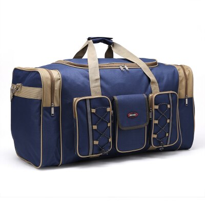 2019 sacos de viagem de bagagem de zíper portátil feminino ou masculino extra super grande capacidade tamanho 65*35*30cm tote de náilon crossbody saco: Azul