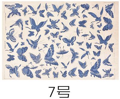 12PCS/set transfer paper Ceramic underglaze Colorful flower paper Blue and White Sticker 54x37cm High Temperature Ceramic decals: 5PCS 7