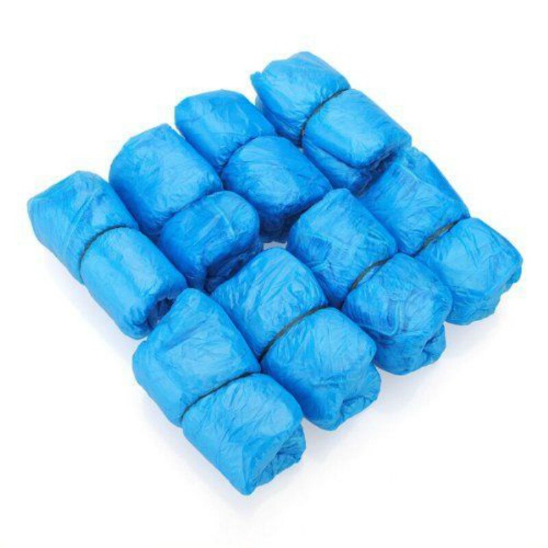 Vattentäta skoskydd engångs 100 st dammsäkra skoskydd stövelskydd plast utomhus regnig dag överdragsskor skydd