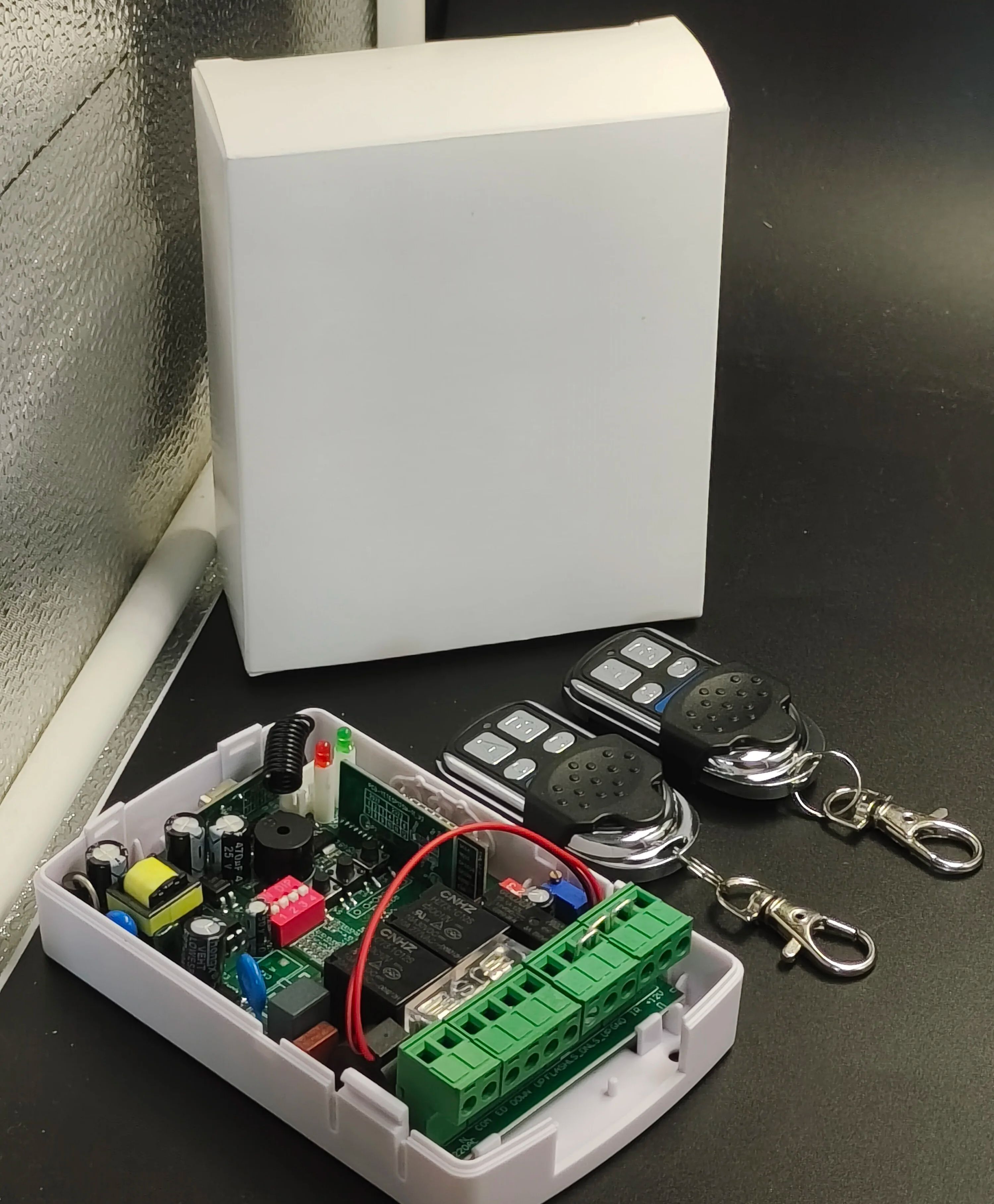 Universal Garage Shutter Box Motor Valve + 2 Remote Controls with External Control Terminal Block