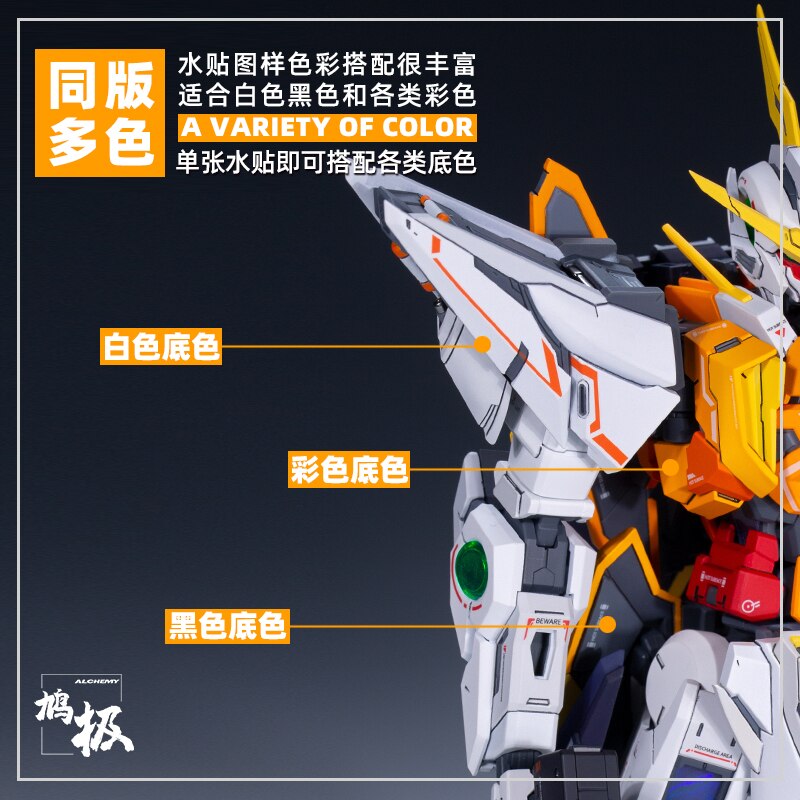 Model tool model modification 1/100 High-precision up to universal warning water sticker Gundam Model decals #PUDS01-05