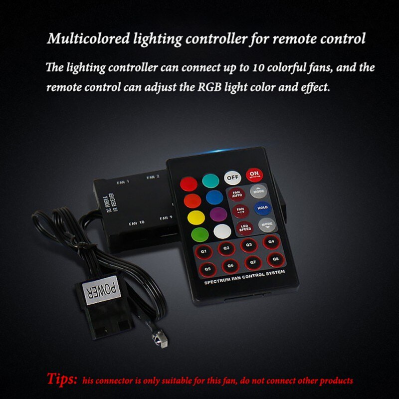 Aigo DR12 Computer Case PC Cooling Fan RGB Adjust LED 120mm Quiet IR Remote computer Cooler Cooling RGB Case Fan CPU: IR Remote