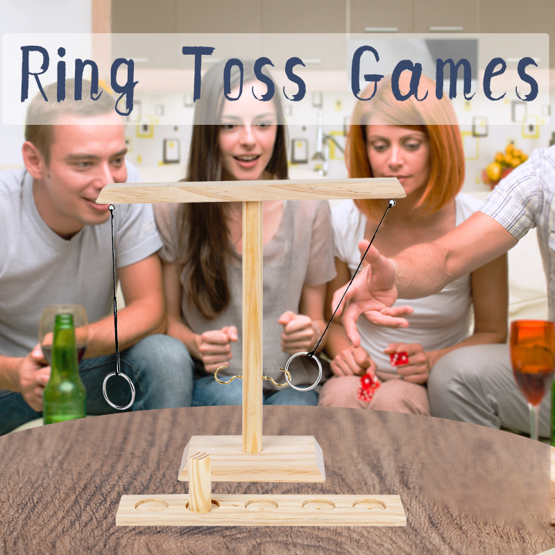 Juego de lanzamiento de anillos para adultos, juego de gancho y anillo hecho a mano, juego de lanzamiento de madera para adultos, juegos interiores y exteriores, decoración de Patio, juegos de patio