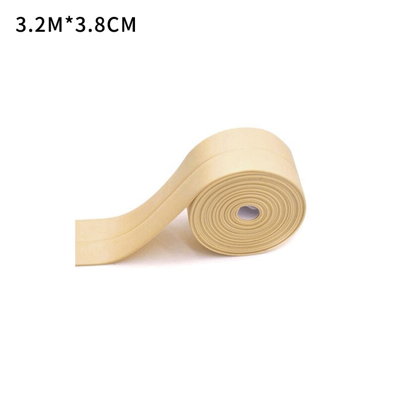 Rubber Waterproof Sealing Strip Sealant Tape Mildew Resistant Self Adhesive Toilet Gap Corner Line Sticker For Kitchen Bathroom: yellow  3.2x3.8cm