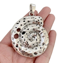 1 x antiek zilver kleur grote schelp schelp zeeslak spiraal charme hanger voor ketting sieraden maken accessoires 78x54mm