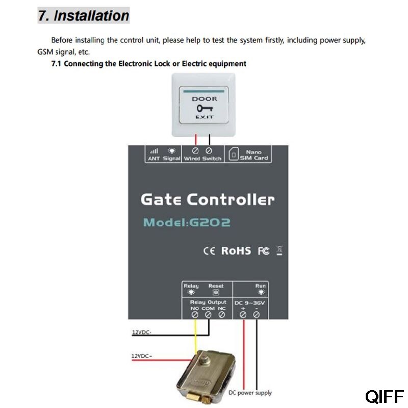 2G GSM Gate Opener Relay Switch Industrial Machine Switch Access Controller