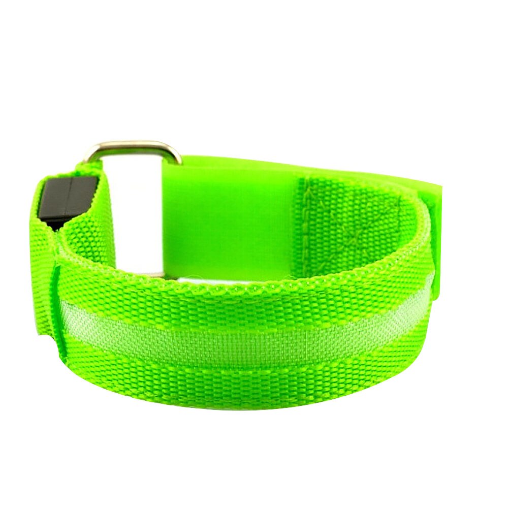 Outdoor Running Light Sport Polsbandjes Verstelbare Usb Led Glowing Armbanden Voor Lopers Joggers Fietsen: green