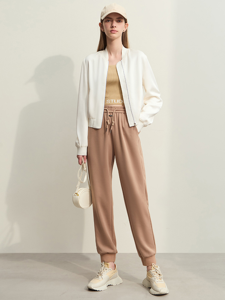 AMII-Pantalones deportivos minimalistas para mujer, ropa de calle informal elástica de retales, holgados, a la , otoño, 2023, novedad de 12343128