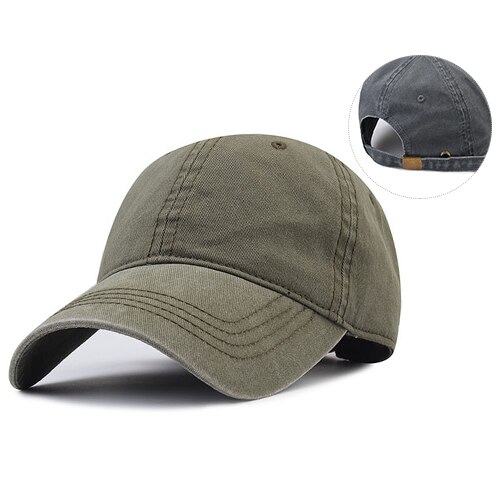 Furtalk vintage baseball cap kvinder mænd vasket bomuld hestehale baseball caps mænd snapback hip pop hat sort sommer kasket til kvinder: Militærgrøn