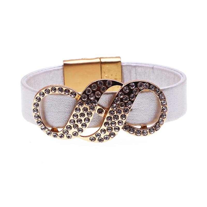 D & D Nette Leder Armbänder Damen Böhmischen Sterne Charme Breite wickeln Kristall Armbinde Femme Schmuck