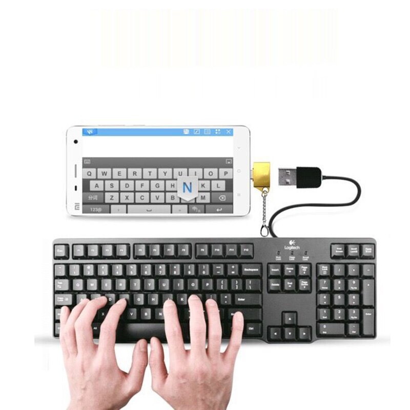 Metal USB 2.0 Female to Micro USB Male Mini Android OTG Adapter Microusb Converter Portable Connector with Key chain