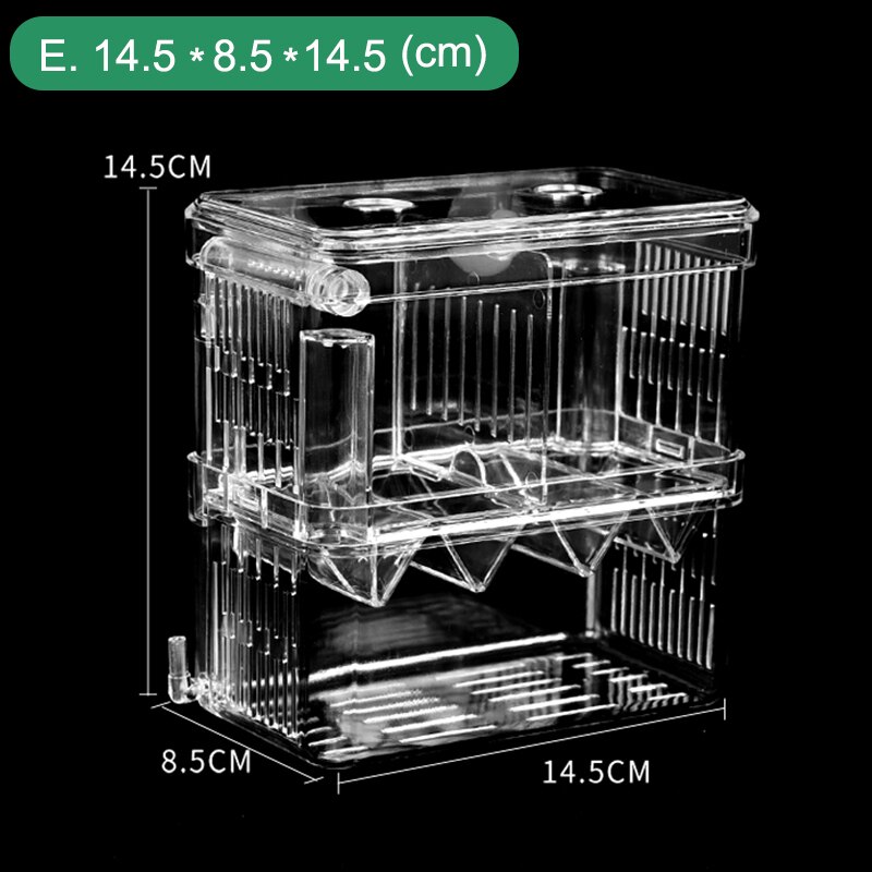 Acrylic Fish Tank Breeding Isolation Box Incubator Aquarium Breeder Box Multifunctional Spawning Hatching Room Aquarium Supplies: E