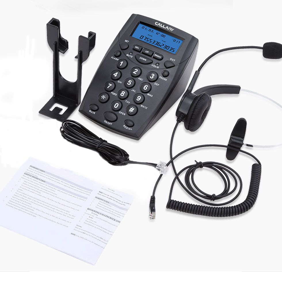 Snoer Headset Telefoon Handsfree Noise Cancelling Dtmf/Fskcaller Signalen Call Center Vaste Telefoon Smart Gesprekken Zijn Gedempt,