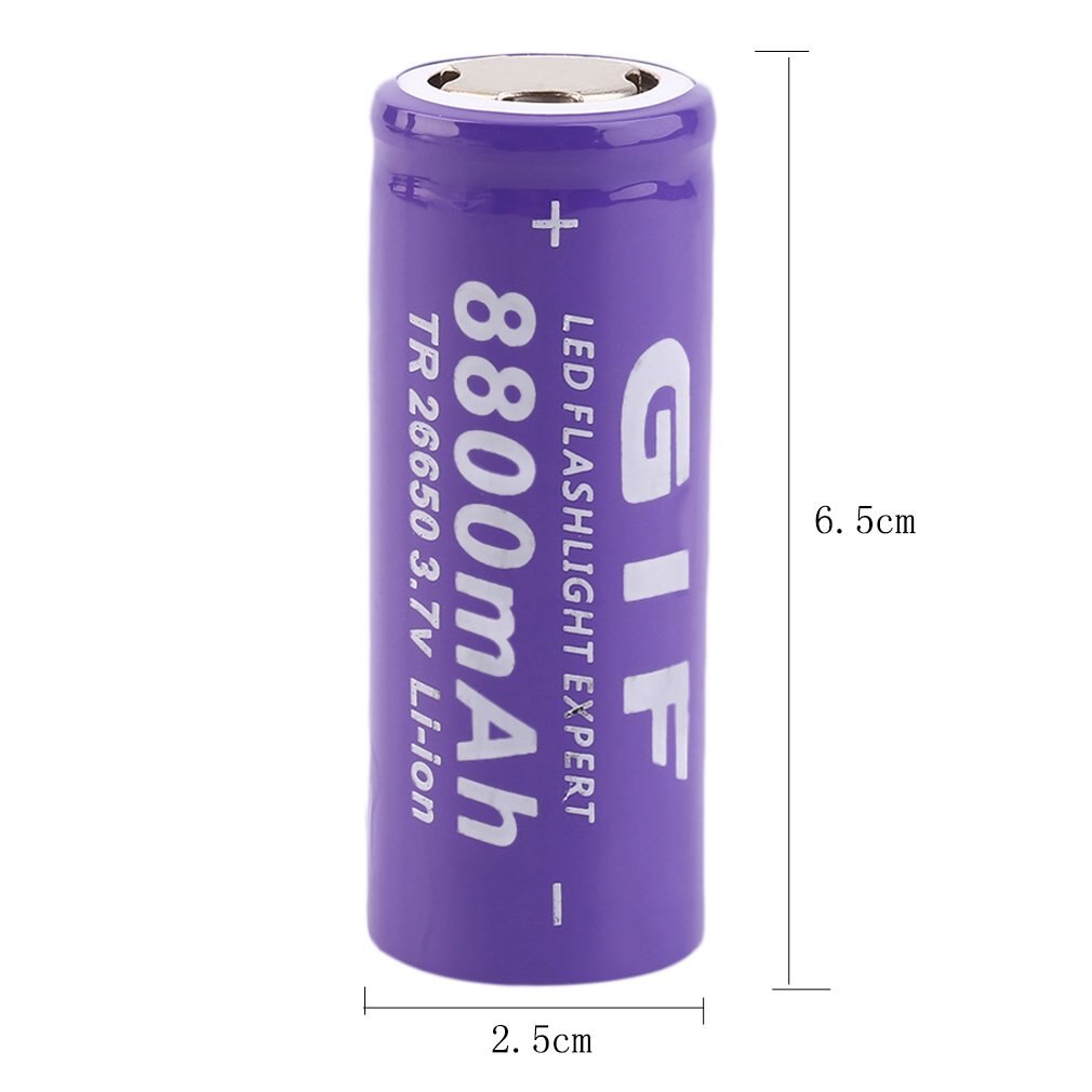 3.7V 26650 8800Mah Li-Ion Oplaadbare Batterij Voor Led Zaklamp Zaklamp Li-Ion Zaklamp Veilig En Milieuvriendelijk