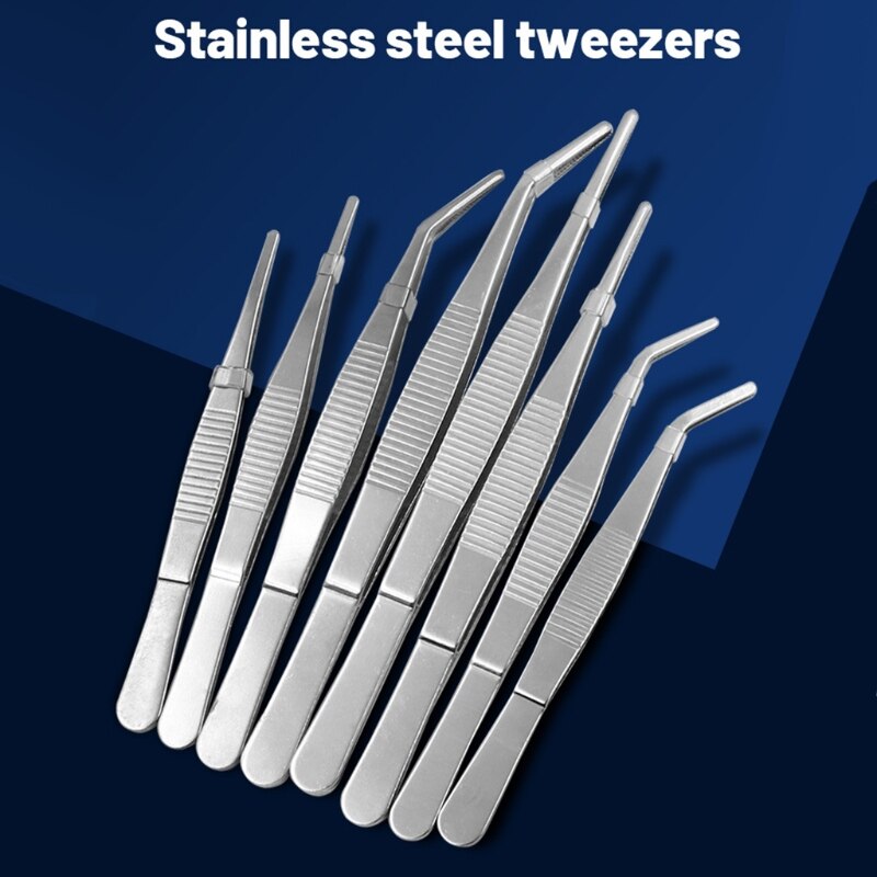 Roestvrijstalen Pincet 12.5/14/16/18 Cm Pincet Antislip Rechte Pincet &amp; Schuine Pincet Professionele Pincet