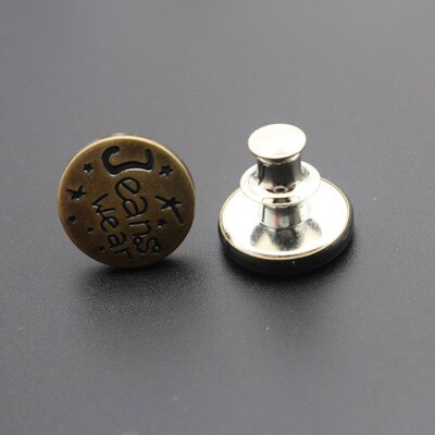 Snap Fastener Metal Pants Buttons for Clothing Jeans Perfect Fit Adjust pin Button self Increase Reduce Waist 17mm Free Sewing: C