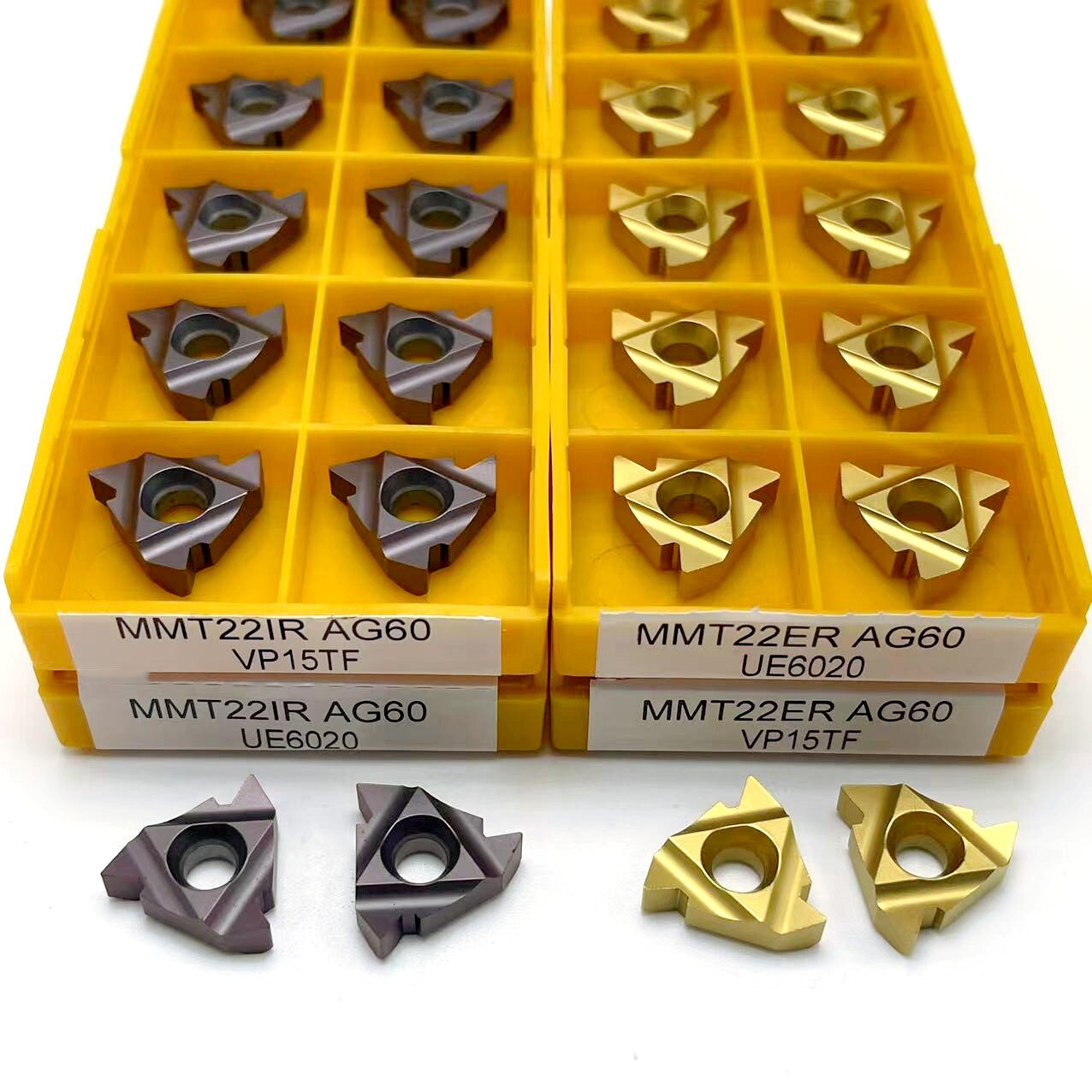 MMT22ER/IR AG60 VP15TF/US735/UE6020-insertos de carburo, herramienta de torneado de hilo, herramientas de corte de máquina, inserto de torneado CNC, herramienta externa
