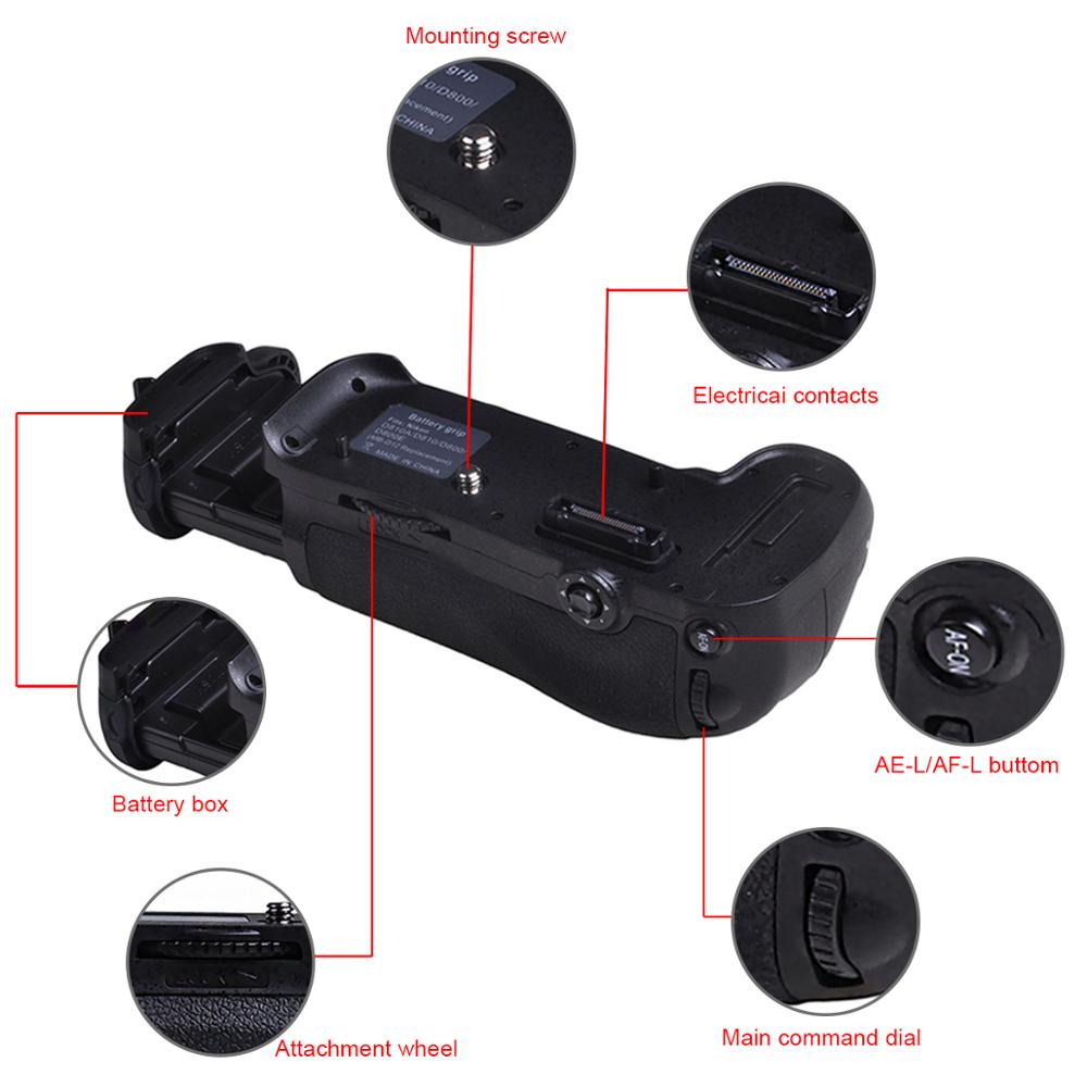 MB-D12 Battery Grip for Nikon D800 D800E D810 DSLR Camera MB-D12 work with EN-EL15 or Eight AA battery