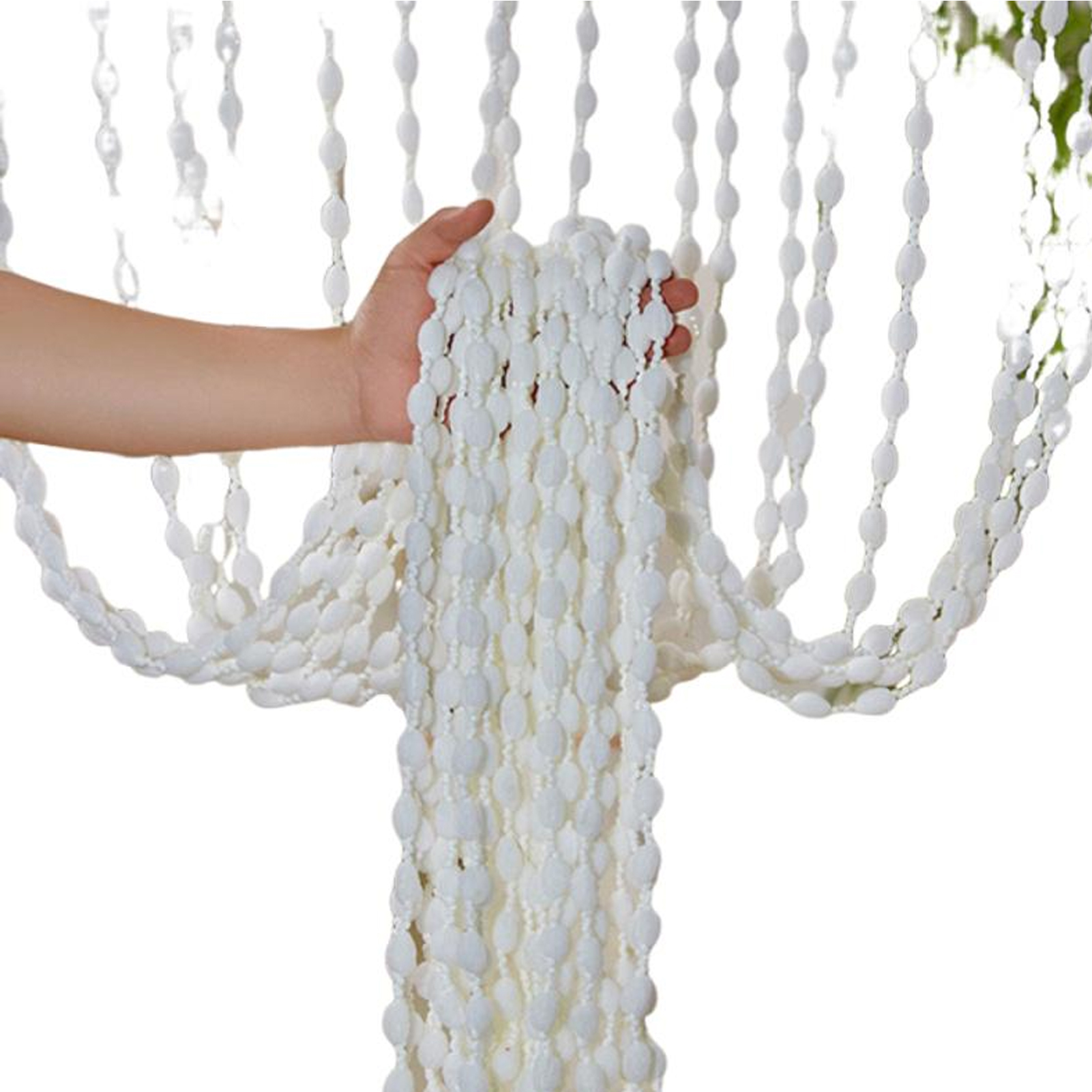 1*2M chaîne rideau porte rideau perle fil gland rideau fenêtre panneau mural chambre diviseur porte maison mariage décor fête Acc: Beige