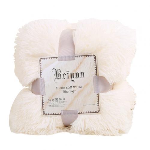 80x120cm doux moelleux Shaggy lit canapé couvre-lit literie feuille jeter couverture décorations de noël pour la maison couette: Milky White