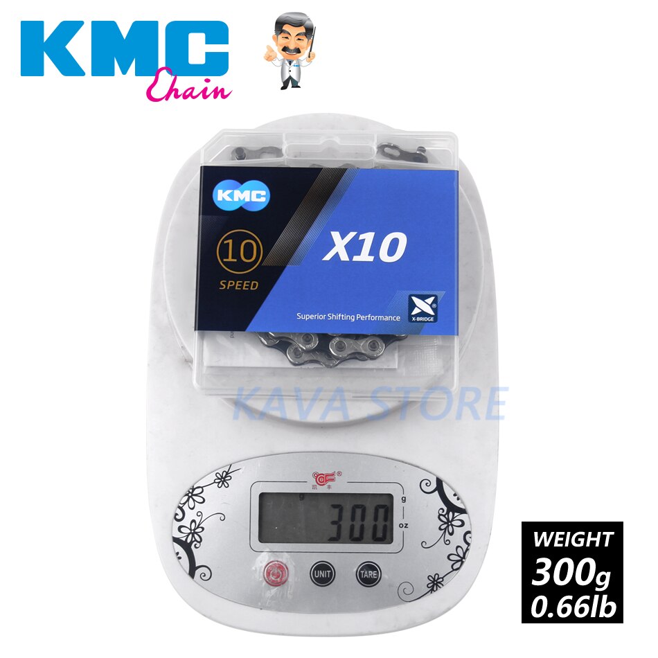 KMC-cadena para bicicleta de montaña o carretera, accesorio para bici en caja, X8, X9, X10, X11, X12, HV408, Z8.3, X8PL, Z9, X9L, X11EL, 116L/118L/126 eslabones