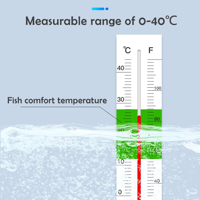 Aquarium Thermometer Submersible Glass Tank Thermometer Accessories for Water Temperature Measuring Waterproof Suction Cup