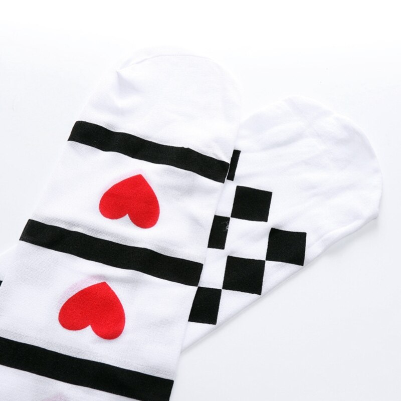 Traje de cartas de póker con estampado, medias altas hasta el muslo, disfraz de Halloween, Cosplay