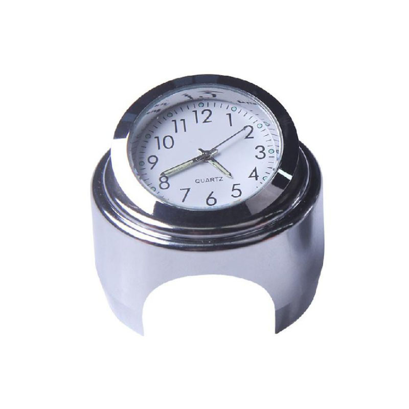Motorcykel klocka klocka termometer motor 22-25mm styrfäste urtavla klocka klocka termometer temp gauga för yamaha kawasaki: Vit klocka