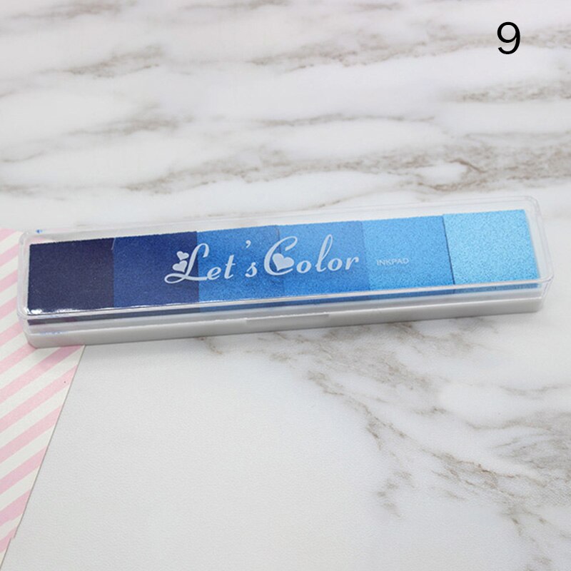 Non-Toxic Gradient Color Ink Pad Inkpad Rubber Stamp Oil Based Finger Print Nice for Children Stamp DIY Art HUG-Deals