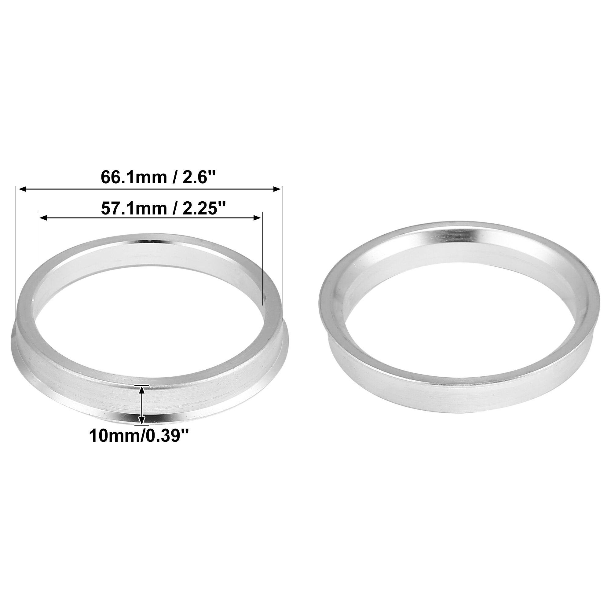 Uxcell 4 Stuks Od 56.1Mm 57.1Mm 63.4Mm Om Id 54.1Mm 56.1Mm 64.1Mm Auto Hub centric Ringen Wiel Boring Centrum Spacer Aluminium: 66.1mm to 57.1mm
