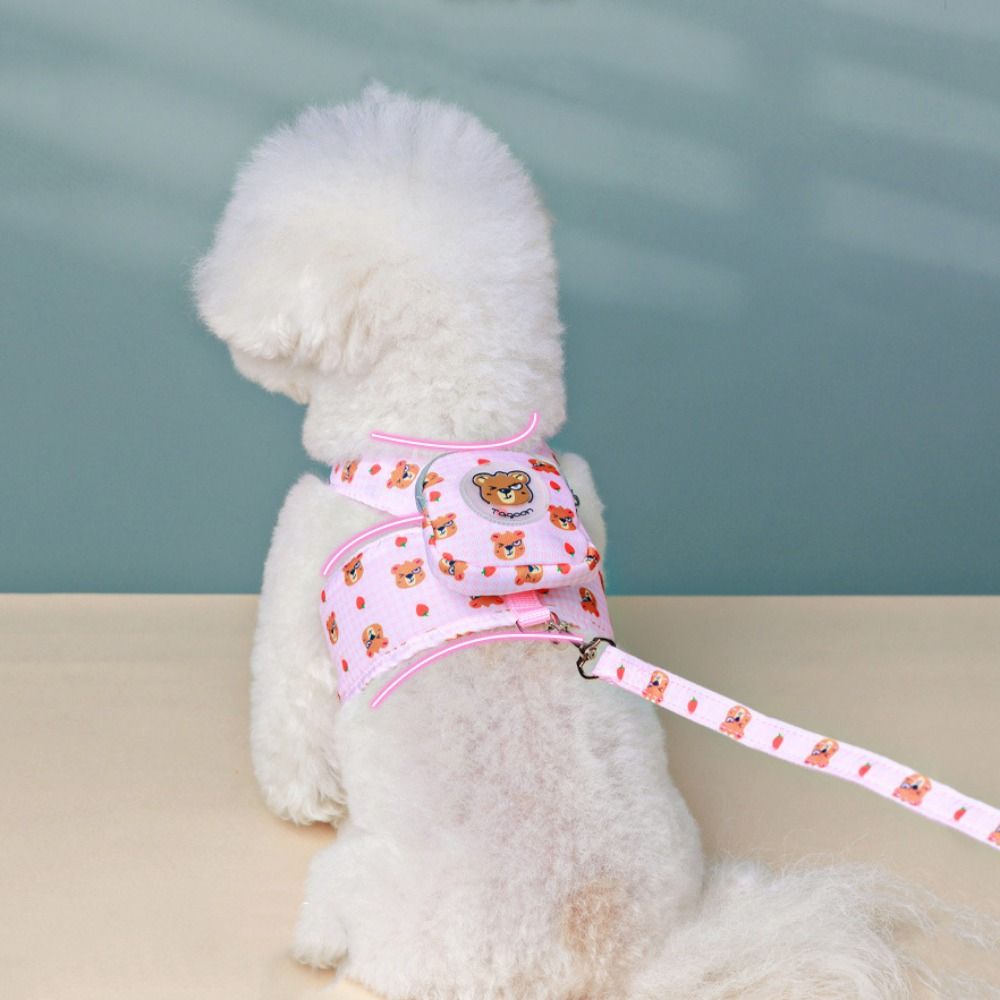 Sangle de poitrine réglable pour chien de dessin animé, sac à dos respirant, sac de collations pour animaux de compagnie ours avec ULde traction