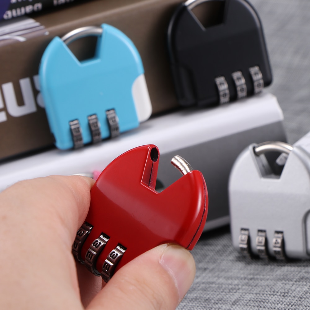 Mini Resettable 3 Dial Digit Combination Suitcase Luggage Security Password Code Lock Padlock Color Random 1pcs