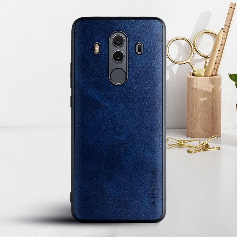 Case Voor Huawei Mate 10 Pro Lite Luxe Vintage Leather Cover Voor Huawei Mate 10 Pro Case Funda Coque Capa zakelijke Stijl: mate 10 Pro / dark blue