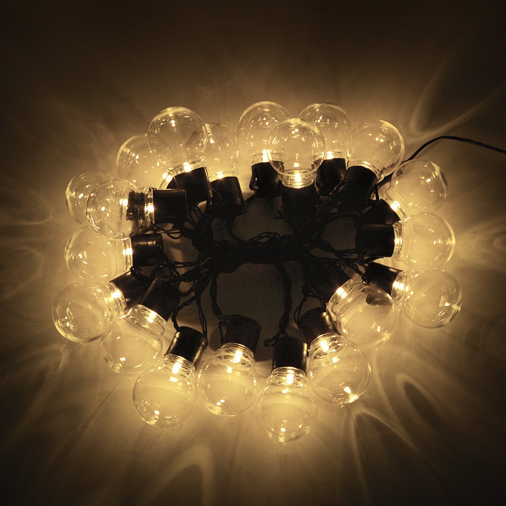 2.5m /5m keiju häänauha valo joulu led globe festoon polttimo led keiju merkkijono valo ulkojuhla puutarhaseppele: Lämmin valkoinen kirkas / 5m 20