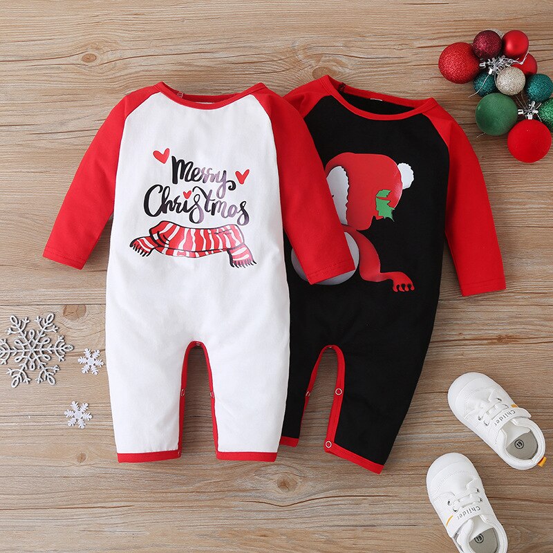 Winter Christmas Clothes Baby Romper Unisex Cotton Print Baby Boy Clothes 0-Neck Full Sleeve Baby Girl Clothes One-Pieces