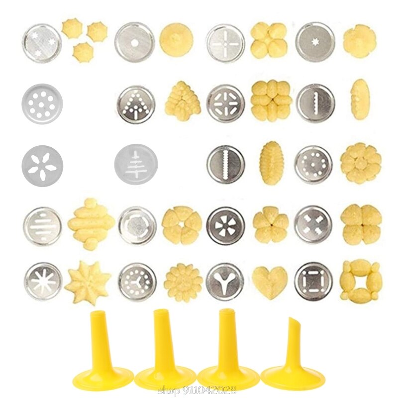 Cookie Presse Pistole Bausatz, DIY Keks Hersteller und Churro Hersteller mit 20 Dekorative Schablone Scheiben und 4 Glasur Tipps N23 20