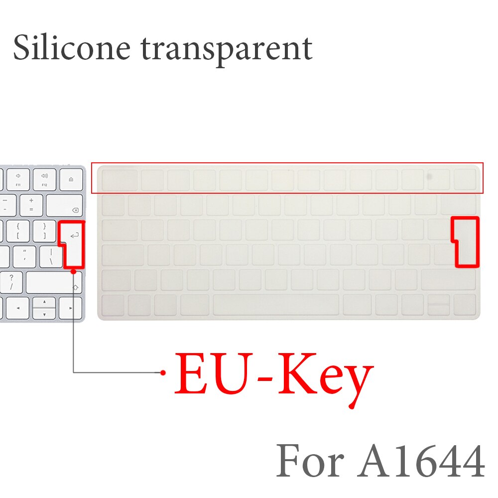 Spain Language Magic Keyboard Cover Silicone Skin Protective Film For Apple Magic Keyboard2 A1644 EU IMAC Keyboard Case: EU-Enter Clear