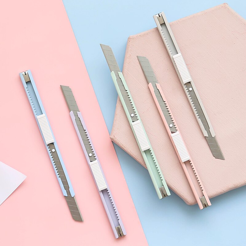 Morandi Utility Knife Paper Cutter Sharp Art Knife Cute Modelling Craft Scissors Mini Simple Portable Knife Office Stationery